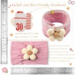 CÉLLOT 5 Pcs Baby Flower Headbands Baby Girls Nylon Headbands Soft Hairbands Hair Accessories for Newborn Infant Toddler Kids - Image 5