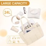Tote Bag for Women Puffer,Travel Tote Bag with Laptop Compartment Lightweight,Work Handbag with Strap for Gym,Nurse - Image 9