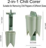 Pepper Seed Corer Remover, Upgrade 2 in 1 Bell Pepper Cutter Quickly Cutting and Deseeding Bell Pepper Corer Tool for Vegetables Kitchen Gadget - Image 3