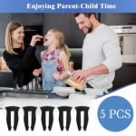 Universal Stove Knob Locks (5-Pack-Black) - Child Proof Gas Stove Safety Lock with Key, Easy Install No Tools Needed, Heat Resistant Baby Proofing Essentials for Kitchen Cooktop - Image 3