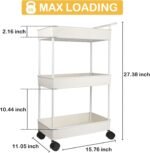 Baby Diaper Caddy, Plastic Movable Cart for Newborn Nursery Essentials Diaper Storage Caddy Organizer for Changing Table & Crib, Easy to Assemble, Beige - Image 3