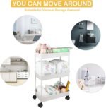 Baby Diaper Caddy, Plastic Movable Cart for Newborn Nursery Essentials Diaper Storage Caddy Organizer for Changing Table & Crib, Easy to Assemble, Beige - Image 5