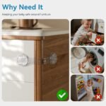 EUDEMON 6 Pack Updated Child Proof Multi-Purpose Lock, Multi-Use Straps Locks, Baby Safety Cabinet Lock Latch for Furniture, Drawers, Cupboards, Fridges, Toilet Seats, Easy to Install (Transparent) - Image 3