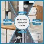 EUDEMON 6 Pack Updated Child Proof Multi-Purpose Lock, Multi-Use Straps Locks, Baby Safety Cabinet Lock Latch for Furniture, Drawers, Cupboards, Fridges, Toilet Seats, Easy to Install (Transparent) - Image 4