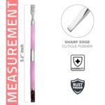 Cuticle Pusher Tool - Dual Sided Sharp Edge Spoon Shaped Double Ended Cuticle Pusher Remover Cuticle Cleaner Stainless Steel Manicure Pedicure Nail Art Care Tools Set 1 Pc By Krisp Beauty (Pink) - Image 3