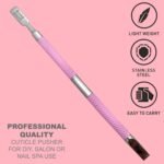 Cuticle Pusher Tool - Dual Sided Sharp Edge Spoon Shaped Double Ended Cuticle Pusher Remover Cuticle Cleaner Stainless Steel Manicure Pedicure Nail Art Care Tools Set 1 Pc By Krisp Beauty (Pink) - Image 4
