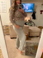 fitglam Women's Maternity Pants Over Belly Lounge Pajamas Clothes Pregnancy Must Haves Joggers with Pockets - Image 4