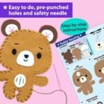 KRAFUN Unicorn Sewing Keyring Kit for Kids Age 7 8 9 10 11 12 Learn Art & Craft, Includes 6 Stuffed Animal Bear, Dog, Rabbit, Raccoon, Owl Dolls, Instruction & Felt Materials - Image 4