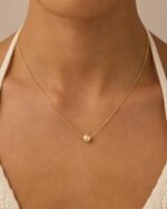 PAVOI 14K Gold Plated Round Shell Pearl Jewelry Set for Women - Gold Pearl Necklace and Earring Set with Pendant Necklace and Caged Stud Earrings Pack - Image 4