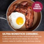 Gotham Steel Hammered 15 Pc Ceramic Cookware Set Nonstick, Induction Pots and Pans Set Non Stick with Bakeware Set & Steamer for Cooking, Non Toxic PFOA PFOS Free, Oven & Dishwasher Safe - Copper - Image 5