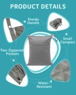 babygoal Wet Dry Bags 3 Pack, Waterproof Reusable Travel Bags for Swimsuits, Baby Cloth Diapers, Beach, Pool, Gym Bag & Wet Clothes with 2 Pockets L-BWG - Image 3