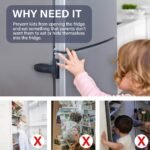 EUDEMON Home Refrigerator Fridge Freezer Door Lock Latch Catch Toddler Kids Child Baby Safety Lock Easy to Install no Tools Need or Drill (Grey，1 Pack) - Image 3