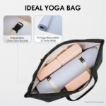 Large Yoga Mat Bag with Shoes Compartment and Wet Pocket Ladies Pilates Gym Tote Bag with Yoga Mat Holder Strap for Women Men Workout Carrier Stuff Accessories - Image 3