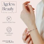 Crystalline Azuria Teardrops Set with Red Zirconia Crystals Necklace 18 inches Dangle Earrings Bracelet 18K White Gold Plated - Image 4