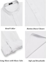 COOFANDY Men's 2 Pieces Cotton Linen Set Long Sleeve Henley Shirts Casual Beach Pants With Pockets Summer Yoga Outfits - Image 5