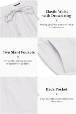 COOFANDY Men's 2 Pieces Cotton Linen Set Long Sleeve Henley Shirts Casual Beach Pants With Pockets Summer Yoga Outfits - Image 6