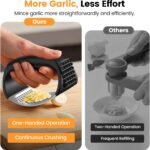 Garlic Press,Stainless Steel Garlic Mincer Crusher,Easy to Use and Clean,Ergonomic Handle,Easy Kitchen Gadget for Effortless Smashing,Kitchen Essentials,Home and Kitchen Utensils Accessories,Cooking - Image 3