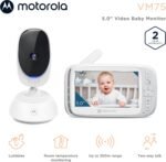 Motorola Nursery No WiFi Video Baby Monitor with Camera and Audio, 5” Screen, Remote Pan-Tilt-Zoom, Night Vision, 2-Way Talk, Long Battery Life, 1000ft Range, Temperature Sensor, Lullabies - VM75 - Image 3
