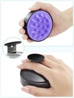 HEETA Scalp Massager Hair Growth, Soft Silicone Scalp Scrubber Shampoo Brush for Exfoliation, Dandruff Removal Head Massage Stress Relax, Wet & Dry Use for Thick Thin Curly Hair Care, Black - Image 3