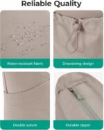 BAGSMART Foldable Tote Bag with Drawstring Bag, Large Tote Bag Shoulder Bag Top Handle Handbag for Travel, Work, Beach, Gym - Image 5