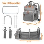 Baby Diaper Bags with Changing Station, Waterproof Diaper Bag Backpack for Moms Dads with USB Charging Port, Baby Shower Gifts, Large Capacity diaper backpack, Grey - Image 4