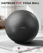 HAPBEAR Exercise Ball (22''/26''/30'') - Anti-Burst Slip-Resistant Yoga/Pilates Ball for Core Training & Posture Improvement, Home Gym/Rehab/Pregnancy Ball, Quick Pump & 3 Resistance Bands Included - Image 3