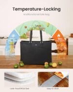 LOVEVOOK Lunch Tote Bag for Women, 3 in 1 Work Bag with Insulated Lunch Compartment, Laptop Bag with Large Cup Holder for Office, College, Casual, Black - Image 4