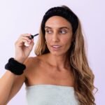 FROG SAC Puffy Spa Headband and Wristbands for Face Washing, Fuzzy Skincare Headbands for Women, Soft Makeup Skin Care Hair Accessories for Girls, Bubble Make Up Sleepover Party Supplies (Black) - Image 3