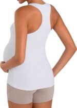 Sunzel Maternity Tank Tops with Built in Bra Sleeveless Pregnancy Racerback Summer Cami Shirts - Image 5