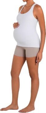 Sunzel Maternity Tank Tops with Built in Bra Sleeveless Pregnancy Racerback Summer Cami Shirts - Image 7