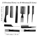 Styling Hair Comb Set Salon Barber Hairstylist Comb 10 Pack Hair Brush Hairdressing Hair Care Style Accessory Double-sided for Men Boy Gentleman Women - Image 3
