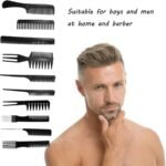 Styling Hair Comb Set Salon Barber Hairstylist Comb 10 Pack Hair Brush Hairdressing Hair Care Style Accessory Double-sided for Men Boy Gentleman Women - Image 5
