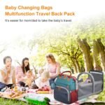Baby Diaper Bags with Changing Station, Waterproof Diaper Bag Backpack for Moms Dads with USB Charging Port, Baby Shower Gifts, Large Capacity diaper backpack, Red-Green-Blue - Image 8