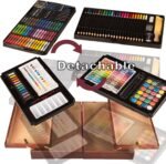 KINSPORY 168-Pack Art Supplies, Deluxe Wooden Art Set Crafts Drawing Painting Coloring Kit, 3 Pack Coloring Pads， Creative Gift Box for Artist Beginners Kids Girls Boys - Image 6