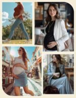 Happy.angel Maternity Shirts Short Sleeves Women's Pregnancy Top Tees Crew Neck Side Ruched Tunic Blouses Summer Clothes - Image 3