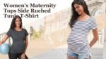 Happy.angel Maternity Shirts Short Sleeves Women's Pregnancy Top Tees Crew Neck Side Ruched Tunic Blouses Summer Clothes - Image 8