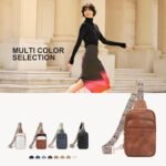 BOSTANTEN Sling Bag Quilted Crossbody Bags for Women Cross Body Purse Leather Fanny Pack with Adjustable Guitar Strap - Image 3