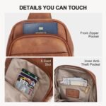 BOSTANTEN Sling Bag Quilted Crossbody Bags for Women Cross Body Purse Leather Fanny Pack with Adjustable Guitar Strap - Image 5