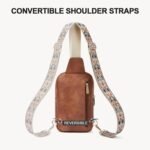 BOSTANTEN Sling Bag Quilted Crossbody Bags for Women Cross Body Purse Leather Fanny Pack with Adjustable Guitar Strap - Image 7