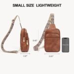 BOSTANTEN Sling Bag Quilted Crossbody Bags for Women Cross Body Purse Leather Fanny Pack with Adjustable Guitar Strap - Image 8