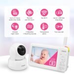 VTech Video Baby Monitor with 5" LCD Screen, Up to 17Hrs Video & 31Hrs Audio Battery Life, Night Vision, 1000ft Range, Pan-Tilt-Zoom, Lullabies, Soothing Sounds, Temperature Sensor, No WiFi: 924W - Image 3