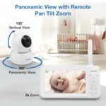 VTech Video Baby Monitor with 5" LCD Screen, Up to 17Hrs Video & 31Hrs Audio Battery Life, Night Vision, 1000ft Range, Pan-Tilt-Zoom, Lullabies, Soothing Sounds, Temperature Sensor, No WiFi: 924W - Image 5