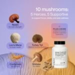 MindThrive Mushroom Complex – Lion's Mane, Turkey Tail, Cordyceps, Reishi & Shiitake – Everyday Dose for Sharp Focus, Natural Energy, Calm Strength & Immune Health (60 Capsules) - Image 3