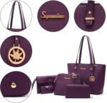 Soperwillton Handbags and Purses for Women Shoulder Tote Bags Top Handle Satchel Purse Set 5pcs - Image 5