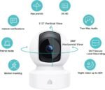 Kasa 2K+ Indoor Pan/Tilt Wired Security Camera - Works as a Baby Monitor & Pet Camera, Motion Detection & Tracking, 2-Way Audio, Night Vision, Subscription-Free Local Storage or Optional Cloud, KC410S - Image 3