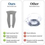 TIianMeimate Universal Stove Knob Locks (5-Pack-Gray) - Child Proof Gas Stove Safety Lock with Key, Easy Install No Tools Needed, Heat Resistant Baby Proofing Essentials for Kitchen Cooktop - Image 9