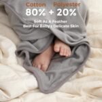 Momcozy Cute Elephant Hooded Baby Towel- 8 Piece Bath Essential, 2 x Towels and 6 x Wash Cloth Set- Perfect Shower Gift for Boys or Girls - Soft and Comfort for Newborn, Infant and Toddler - Image 4