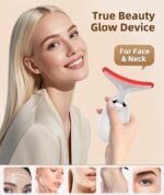 7 Color Face and Neck Massager Light Therapy, Red Light Based Facial Massager for Skin Care, Smoothing, Firming (White) - Image 5