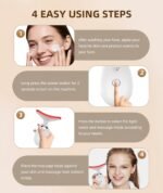 7 Color Face and Neck Massager Light Therapy, Red Light Based Facial Massager for Skin Care, Smoothing, Firming (White) - Image 7