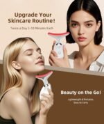 7 Color Face and Neck Massager Light Therapy, Red Light Based Facial Massager for Skin Care, Smoothing, Firming (White) - Image 8